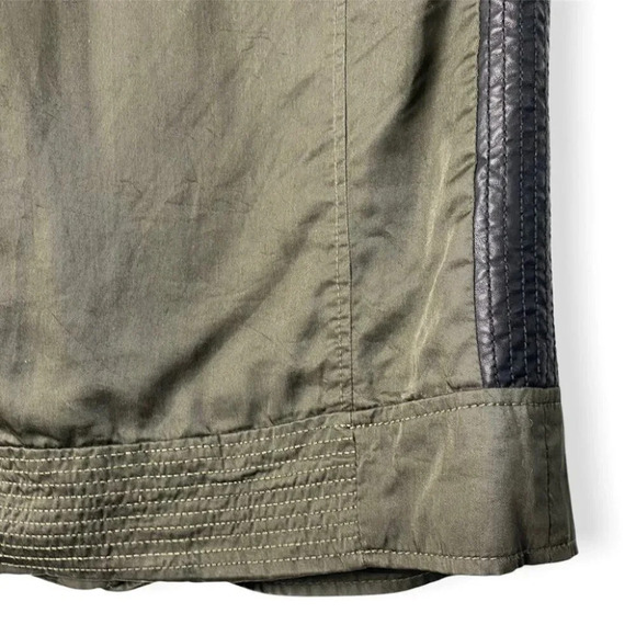 ZARA Outerwear Trafaluc Army Green  & Faux Leather Vest - Picture 5 of 8